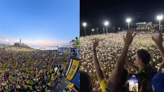 Flávio Bolsonaro promete concluir ponte Salvador-Itaparica durante ato em Salvador