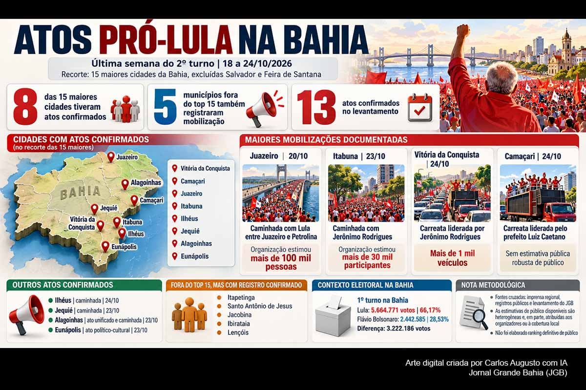 Atos pró-Lula movimentam o interior da Bahia na reta final do segundo turno