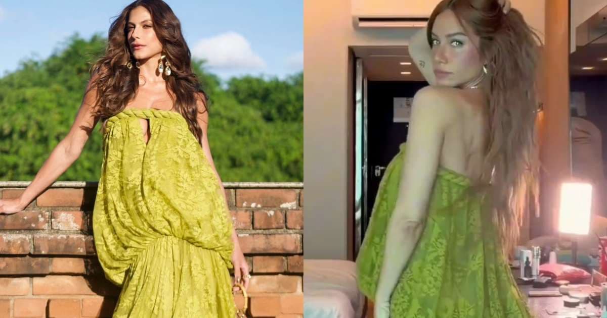 Giovanna Ewbank e Mari Gonzalez usam o mesmo vestido no casamento de Juliette