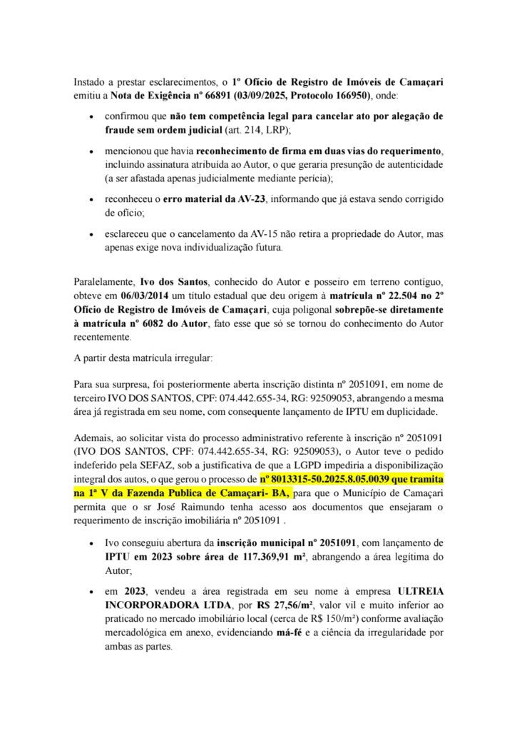 Suposta fraude em documentos públicos em Camaçari gera novela judicial 2