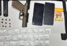 Arma e drogas apreendidas no Conjunto Pardais em Camaçari