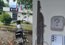 Trio é preso com drogas, arma e moto roubada em Verde Horizonte