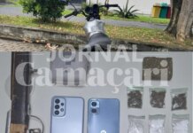 Prisão de trio com armas e drogas em Camaçari neste domingo
